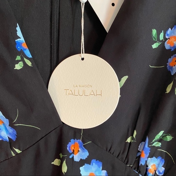 NEW TALULAH Azure Flounce Plunge Neck Mini Dress - Picture 8 of 10